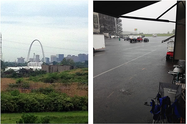 St. Louis on a dreary rainy day.