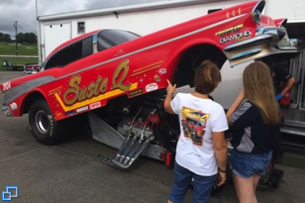 Hey Katie, how would you like to drive a funny car some day? I think she said yes.